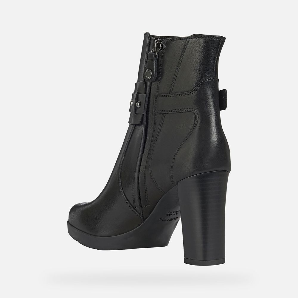 Geox Ankle Boots Black Anylla High - Geox Womens Shoes - AFBDSN163